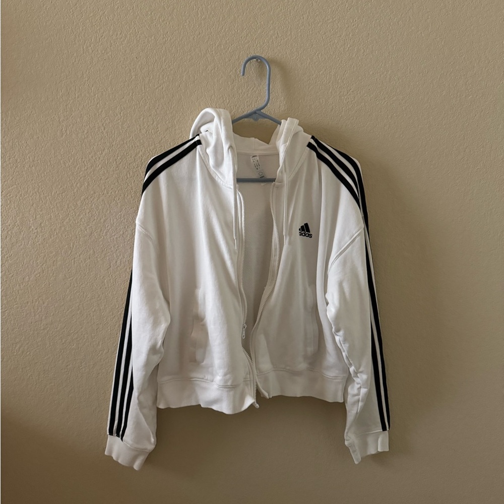 White Adidas Cropped Jacket